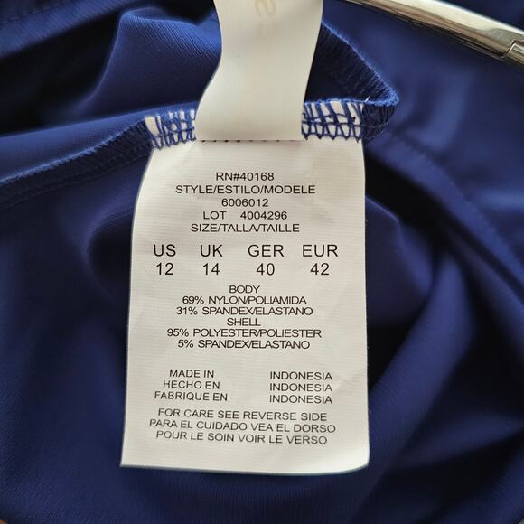 MAGICSUIT Navy Blue Parker Underwire Tummy Control Convertible Swim Dress Sz 12 - Picture 12 of 16